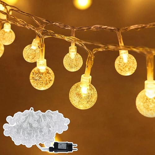 SUBTLETY 10m Lichterkette Außen 80 LEDs Weihnachtsbeleuchtung mit 8 Leuchtmodi Wasserdichte IP44 Lichtstränge für Garten & Balkon Lichterketten für Weihnachten Ostern Halloween Hochzeit (Kugel) von SUBTLETY