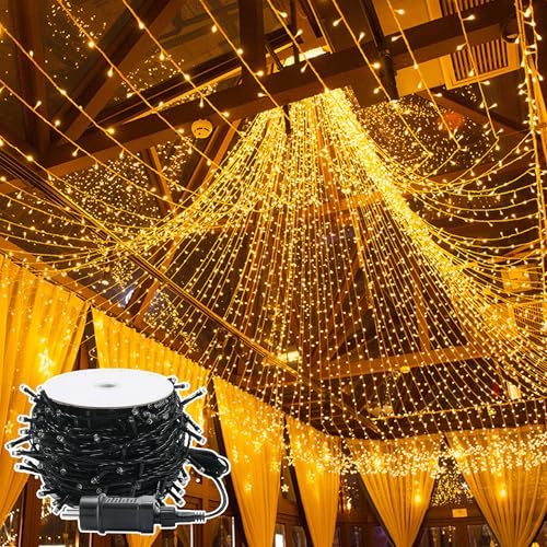 SUBTLETY Lichterkette Außen 100M 1000 LED Weihnachtsbeleuchtung mit 8 Leuchtmodi Wasserdichte IP44 Lichtstränge für Garten & Balkon Lichterketten für Weihnachten Ostern Halloween Hochzeit (Warmweiß) von SUBTLETY