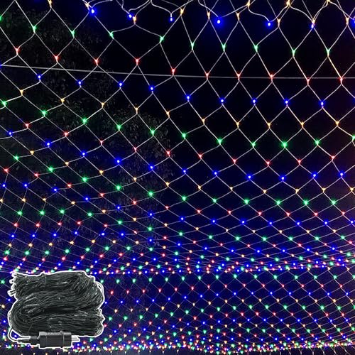 SUBTLETY Lichtervorhang 3x2m LED Lichterketten Vorhang LED Lichterkettenvorhang mit 8 Modi IP44 Wasserdicht Lichtstränge für Innen & Außen Lichternetz für Hochzeit Halloween Weihnachten (Mehrfarbig) von SUBTLETY