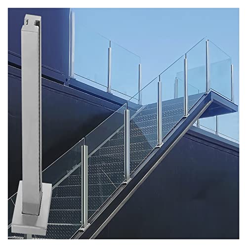 SUCHETA Kommerzieller Glasgeländerpfosten - Mittel-/End-/Eckpfosten, Klemmen für Dachboden-/Balkon-/Treppenzaunplatten, Glasbalustersystem für Terrassen/Veranden, für 10–12 mm dickes Glas von SUCHETA