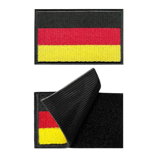 SUCIKORIO 2 Stück 8x5cm Patches Klett Deutschland Sticker Flaggen Patch German Militär Klett Patch Hook and Loop Klettverschluss Patch Für Military Uniform Tactical Bag, Rucksack, Umhängetasche von SUCIKORIO