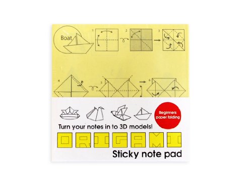 Suck UK Origami Sticky Notes | Origami Klebezettel| Haftnotizen | Notizzettel mit Faltanleitung | Origami Faltpapier | Haftzettel von SUCK UK