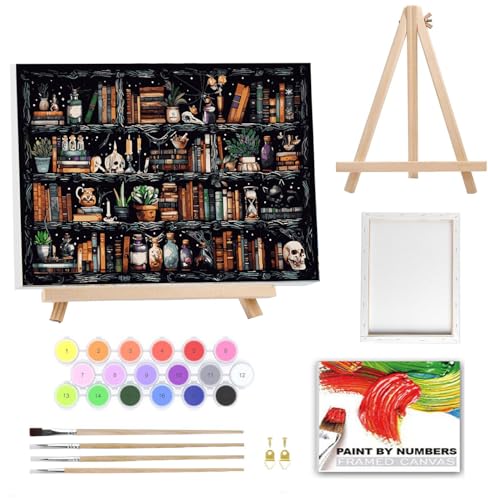 SUHEFAFA Malen Nach Zahlen Erwachsene- Bücherregal Malen nach Zahlen Diy Erwachsene Mit Holzrahmen Holzstaffelei, Acrylfarbe Leinwand und 4 Pinsel Kit Geschenk Home Haus Deko(40×50cm SUHEFAFA Malen Nach Zahlen Erwachsene- Bücherregal Malen nach Zahlen Diy Erwachsene Mit Holzrahmen Holzstaffelei, Acrylfarbe Leinwand und 4 Pinsel Kit Geschenk Home Haus Deko(40×50cm von SUHEFAFA