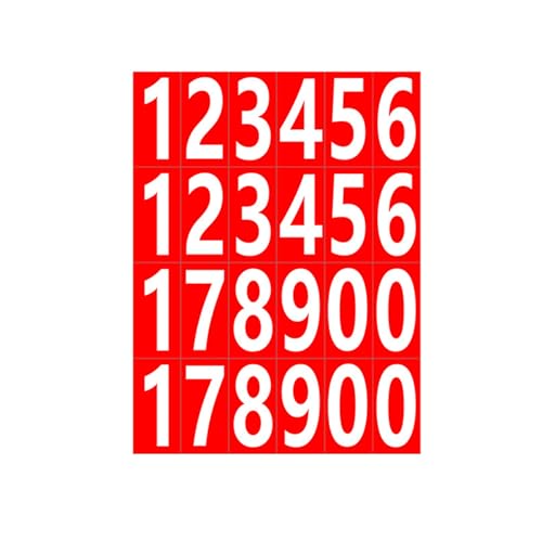 SUIOPPYUW 20x Selbstklebende Buchstabenaufkleber für vielfältige Anwendungen, stark und wasserfest, Selbstklebende Zahlenaufkleber, einfach, Weiße Zahlen von SUIOPPYUW