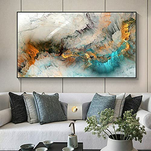 SUKPDJO Nordic Luxury Gold Leinwand Bilder,Wandbilder Gold Leinwand Gemälde,Modern Abstrakte Leinwand Kunst Poster Wohnzimmer Deko,Kein Rahmen (C,80x160cm) von SUKPDJO