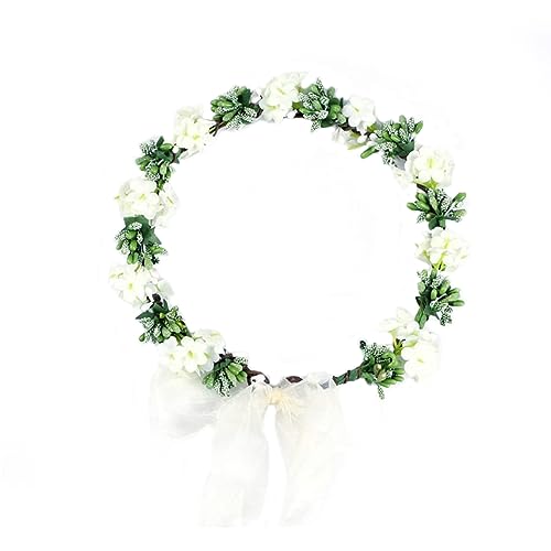 SULIUDAJI 1 Stück Boho Haar Blumenkrone Gefälschte Blumenkrone Braut Brautjungfer Krone Brautkrone Stirnband mit verstellbarem Band Hochzeit, Party von SULIUDAJI