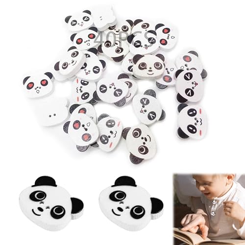 40 Cartoon niedlich Panda Löcher zum Nähen auf den Knöpfen, Verschönerung Block für Basteln Baby Kleidung Scrapbooking von SULIUDAJI