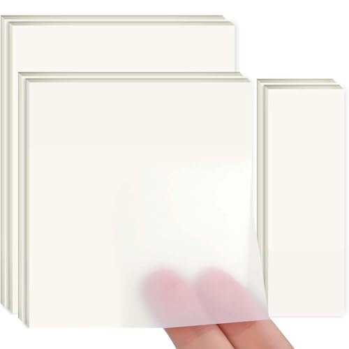 Blätter Haftnotizen,Transparent, 400 Wasserfest Clear Sticky Notes, Wiederbeschreibbar Durchsichtige für Schulsachen, Schule, Büro, Hause - Vier Größen von SULIUDAJI