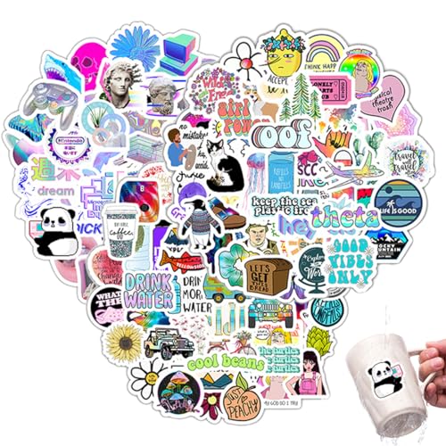 SULIUDAJI 150 Stück Schöne Bunt Sticker Set,Aesthetic Sticker Für Kinder Erwachsene Teenager,Wasserfest Vinyl Stickers Für Laptop Handy Skateboard Journal Macbook Ipad Bücher Scrapbook Gitarre Pc Usw von SULIUDAJI