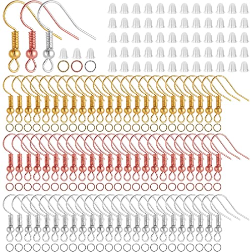 450 Stück Silber Ohrringe Selber Machen Set mit 925 Silber Ohrhaken Ohrring Verschlüsse und Biegeringe Schmuck Basteln Zubehör für DIY Ohrhänger von SULIUDAJI