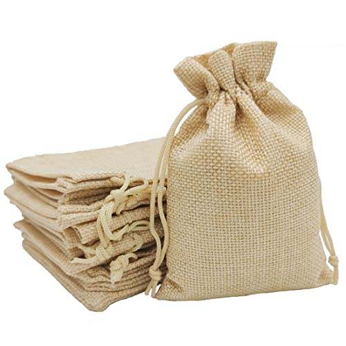 SULIUDAJI Jutesäckchen 20X Jute Säckchen klein Sackleinen Geschenksäckchen Taschen Schmuckbeutel mit Kordelzug Baumwolle SäCkchen Kleine Beutel für Handwerk Weihnachten von SULIUDAJI