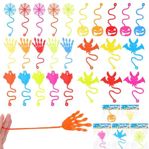 SULOLI DERAYEE 30 Stück Halloween Klatschhand Kinder Bunte Glibberhand Klebrige Hände für Kinder Give Away kleine Geschenk Party von SULOLI