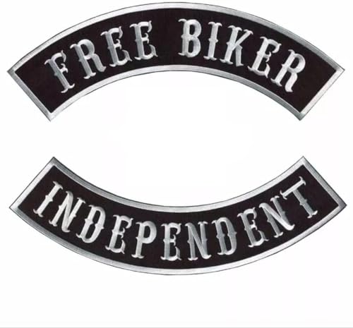 SUMA SHOP - 2 Aufkleber Free Biker + Independent, Logo Decal, kompatibel mit allen Arten von Kleidung, Durchmesser 33,5 cm, Paar von SUMA SHOP