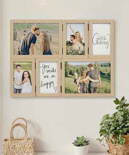 SUMGAR Bilderrahmen Collage Holz 6er Set, 13x18 Fotorahmen 2er Set mit 8x13 4er Set Desktop oder Wand Geschenk Family Hochzeit Festival Weihnachten von SUMGAR