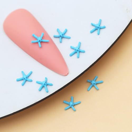 SUMKTO 10 Stück Ocean Theme Nagel Charms, Sea Beach Seestern Muschel Nagel Aufkleber Zubehör, Metall 3D Nagel Edelsteine Schmuck Dekoration Zubehör für Maniküre DIY Nagel Verzierung von SUMKTO