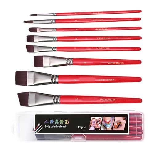 8 PCs Gesichtskörperfarbe Pinsel Flachpinsel Pinsel Nylon Haarmalerei Künstler Für Aquarellmalerei 8 PCs Gesichtskörperfarbe Pinsel Flachpinsel Pinsel Nylon Haarmalerei Künstler Für Aquarellmalerei von SUMMITDRAGON