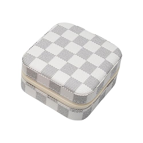 SUMMITDRAGON Stilvolle Schmuckkoffer Doppelschicht Reiseringe Box PU Textur Organisatoren Elegante Schmuckschatulle Für Frauenzubehör Für Frauen von SUMMITDRAGON