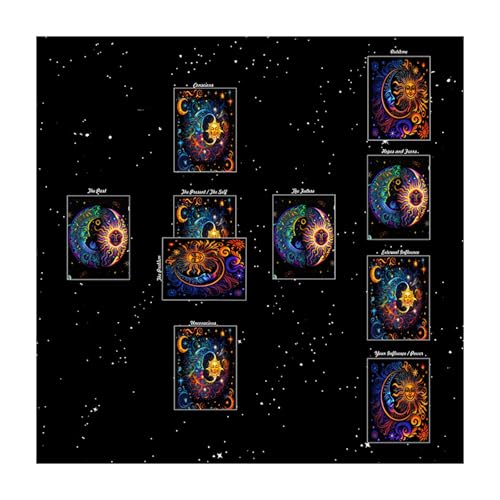 SUMMITDRAGON Tarots Tischdecke Multifunktions Divinationen Tischtuch 50x50/60x60/75x75cm Brettspiel Oracles Kartenpolster Runes Tischmatte von SUMMITDRAGON