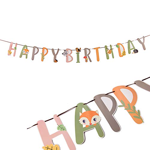 SUNBEAUTY Tiere Geburtstag Party Dekoration Dschungel Partydeko Happy Birthday Banner Luftballons Kinder Geburtstag Safari Dekoration Wald Tier Party Kindertag Accessoires (Girlande) von SUNBEAUTY