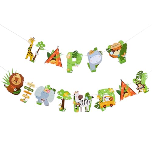 SUNBEAUTY Tiere Happy Birthday Banner Waldtiere Geburtstag Deko Safari Party Dekoration Dschungel Happy Birthday Girlande für Kinder Geburtstagsdeko SUNBEAUTY Tiere Happy Birthday Banner Waldtiere Geburtstag Deko Safari Party Dekoration Dschungel Happy Birthday Girlande für Kinder Geburtstagsdeko von SUNBEAUTY