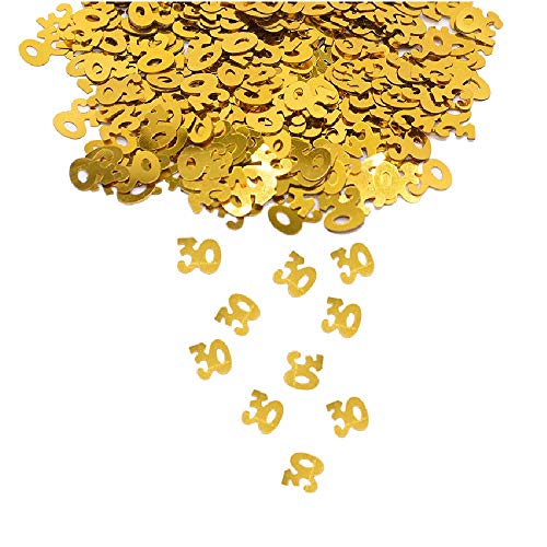 30 Gold Konfetti für Geburtstag Jahrestag Dekorationen – Jubiläum Party Geburtstag Party Tischdekorationen 30 Gold Konfetti Perfekt für Tischdekorationen Partyzubehör (Gold, 30) von SUNDINO