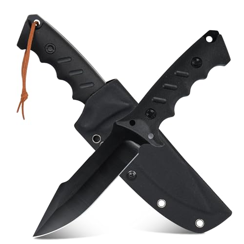 SUNEMY Outdoor Messer Ultra Scharfes Jagdmesser Feststehende Klinge, Perfektes Survival Messer mit Kydex Scheide,Robust Full Tang Bushcraft Messer,Camping Messer für Hunter Trekking Bushcraft Angeln von SUNEMY