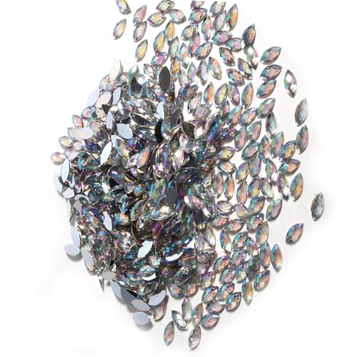 Kristall-Acryl-Perlen mit Flacher Rückseite, Pferdeaugen-Perlen, Dekoration für Kleidungsstücke, Telefone, 500 Stück (WHITE) von SUNGOOYUE