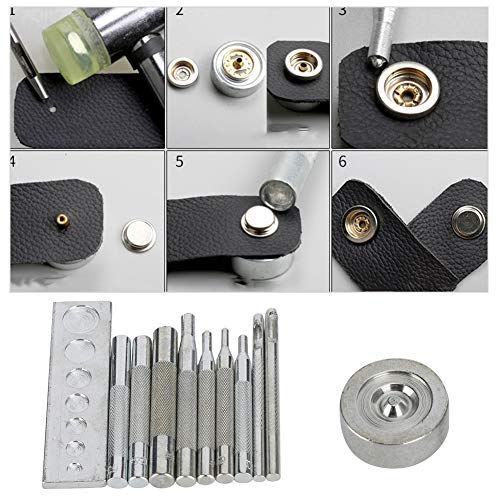 Punch Snap Kit Metallgriff Snap Fastener Rivet Setter Leder DIY Werkzeug für Handwerksprojekte von SUNGOOYUE