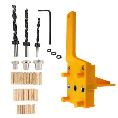 SUNJULY 6/8/10mm Bohrschablone Praktische Dübelhilfe, 41 Stück Dübel-Jig-Kit für die Holzbearbeitung Exakte Dübellöcher, Dübelloch-Locator Elektrowerkzeugen von SUNJULY