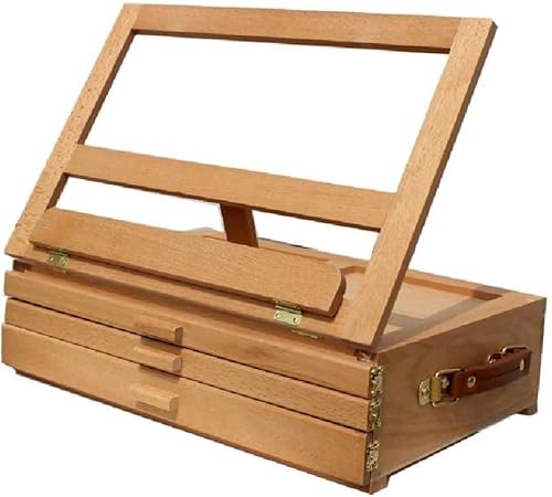 SUNMME Staffelei Künstler Holz Malerei Mit Schublade Tisch Box Tragbare Desktop Kunst Liefert von SUNMME