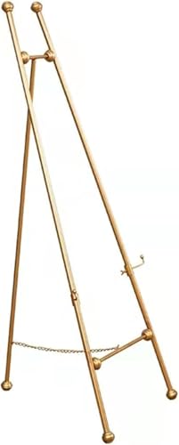 Staffeleiständer, zusammenklappbar, A-Rahmen, tragbares Stativ aus Metall zum Präsentieren, Malen, Skizzieren, 120/150 cm hoch, Gold (Gold 150 cm) 120 cm von SUNMME