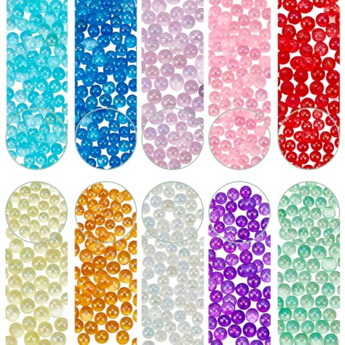 SUNNYCLUE 1 Box 100g 10 Farben Kleine Glasperlen Ohne Loch Winzige Glasblasenperlen 3.5~4mm Mini Winzige Mikrorunde Schillernde UV Harz Rocailles Perlen In Großpackung Für Die Schmuckherstellung Sha von SUNNYCLUE