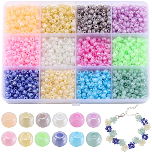 SUNNYCLUE 1 Box 156 g 6/0 Glasperlen 4 mm Runde Glasperlen Zum Herstellen von Armbändern Rocailles Perlen Ponyperlen Kleine Glasperlen Mini Abstandshalter Lose Perlen Zur Schmuckherstellung DIY Ohrrin von SUNNYCLUE