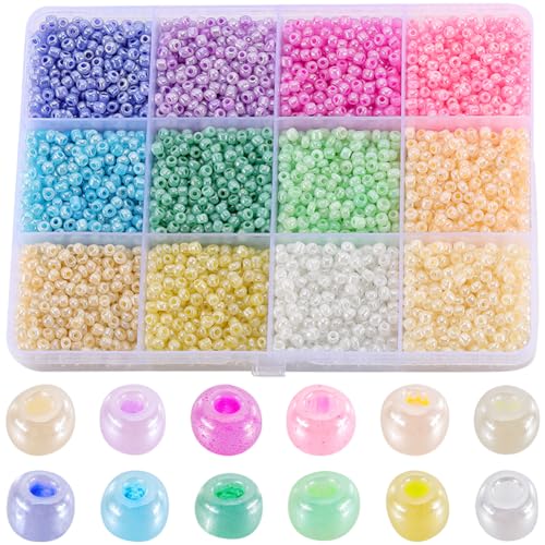 SUNNYCLUE 1 Box 156 g 8/0 Glasperlen 3 mm Rocailles Perlen Glas Mini Pony Perlen Glasperlen Bulk Perlen Glas Abstandshalter Lose Perlen Zur Schmuckherstellung DIY Freundschaftsarmband Ohrringe Halsket von SUNNYCLUE