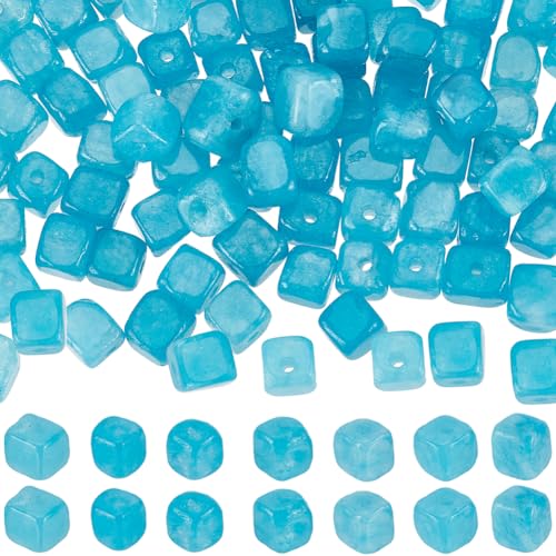 SUNNYCLUE 1 Box 2 Stränge Blaue Quarzperlen Natursteinperlenstränge Würfel Tiefhimmelblauer stein Natürlicher Quarz Lose Edelsteinperlenstränge Zur Schmuckherstellung Perlenzubehör DIY Handwerk Frauen von SUNNYCLUE