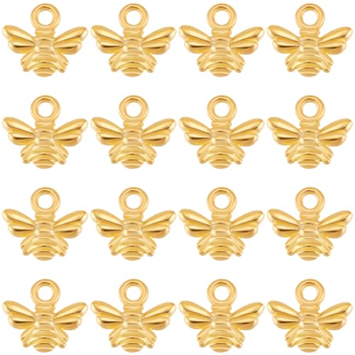 SUNNYCLUE 1 Box 200 Stück Bienenanhänger Insektenanhänger Großpackung Metalllegierung Gold Süßer Tieranhänger In Bienenform Honigbienenanhänger Zur Schmuckherstellung Anhänger Zum Valentinstag DIY Sch von SUNNYCLUE