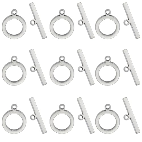 SUNNYCLUE 1 Box 25 Sets Knebelverschluss Für Armbänder Knebelverschluss Knebelverschluss Für Schmuck Knebelverschlüsse Bulk Edelstahl OT Verschlüsse T Bar Verschlüsse Für Die Schmuckherstellung Versch von SUNNYCLUE