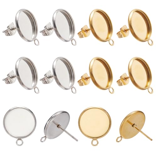 SUNNYCLUE 1 Box 40 Sets Blanke Ohrstecker Cabochon Ohrstecker 304 Ohrstecker Beschläge Aus Edelstahl Mit Schlaufe Und Ohrmuttern Goldene Blanke Lünettenschalen Für Schmuckherstellung Zubehör DIY Baste SUNNYCLUE 1 Box 40 Sets Blanke Ohrstecker Cabochon Ohrstecker 304 Ohrstecker Beschläge Aus Edelstahl Mit Schlaufe Und Ohrmuttern Goldene Blanke Lünettenschalen Für Schmuckherstellung Zubehör DIY Baste von SUNNYCLUE
