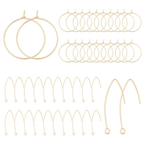 SUNNYCLUE 1 Box 40 Stück 20 Paar 18K Vergoldete Ohrringhaken Für Die Schmuckherstellung Hypoallergene Ohrhaken Messingohrringhaken Und Creolen Zur Herstellung von Schmuckzubehör von SUNNYCLUE