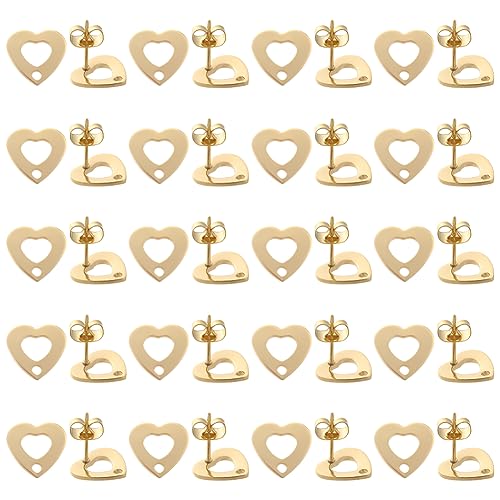 SUNNYCLUE 1 Box 40 Stück echte 24 Karat vergoldete Herz-Ohrringe mit Loch, Herz-Ohrringe, Ohrstecker, Ohrringpfosten und Verschlüsse für Schmuckherstellung, Zubehör, Damen, DIY, baumelnde Ohrringe SUNNYCLUE 1 Box 40 Stück echte 24 Karat vergoldete Herz-Ohrringe mit Loch, Herz-Ohrringe, Ohrstecker, Ohrringpfosten und Verschlüsse für Schmuckherstellung, Zubehör, Damen, DIY, baumelnde Ohrringe von SUNNYCLUE