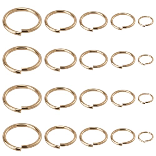 SUNNYCLUE 1 Box 400 Stück Echte 24 Karat Vergoldete Offene Biegeringe 4 10 mm Biegeringe O Ringe Biegeringe 304 Biegeringe Aus Edelstahl Für Schmuckherstellung Zubehör DIY Ohrringe Armbänder Halskette von SUNNYCLUE