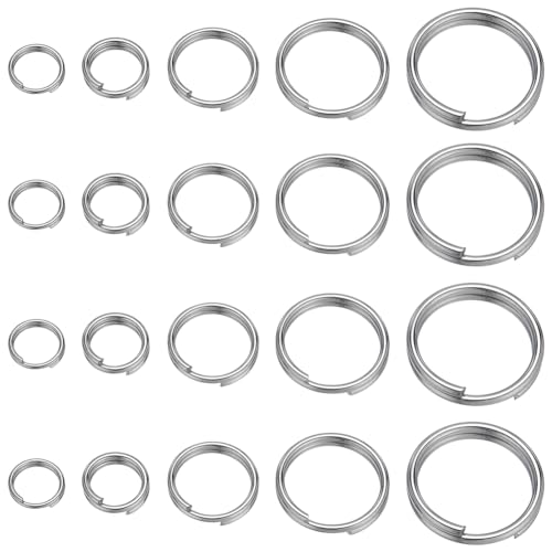 SUNNYCLUE 1 Box 400 Stück Metall Spaltringe 304 offene Biegeringe Aus Edelstahl Bulk Doppelschleifen Sprungringe Schlüsselanhänger Ringe Für Schmuckherstellung Zubehör DIY Ohrringe Armbänder Halskette von SUNNYCLUE