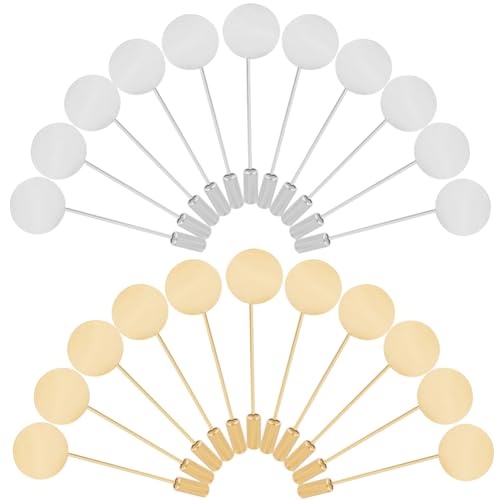 SUNNYCLUE 1 Box 60 Stück Flache Runde Anstecknadel Silberne Broschennadel Goldene Messing Sicherheitsablage Anstecknadeln Basisfassungen Broschennadeln Nadel Zum Basteln Anzüge Krawatten Hüte Schals D von SUNNYCLUE