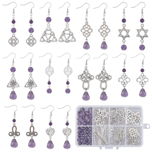 SUNNYCLUE 1 Box DIY 10 Paar Ohrringe Bastelset Keltisch Trinity Knot Charm Traditionelle Irische Keltisch Charms Keltisch Knot Charms Lila Glas Abstandshalterperlen Für Schmuckbastelsets Für Erwachsen SUNNYCLUE 1 Box DIY 10 Paar Ohrringe Bastelset Keltisch Trinity Knot Charm Traditionelle Irische Keltisch Charms Keltisch Knot Charms Lila Glas Abstandshalterperlen Für Schmuckbastelsets Für Erwachsen von SUNNYCLUE