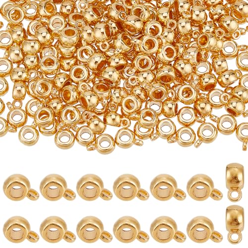 SUNNYCLUE 1 Box Mit 200 Anhängern Goldene Anhänger Röhrenperlen Goldene Metallschlaufe Anhänger Mit Ringverbinder Abstandsperlen Anhänger Für Die Schmuckherstellung Bastelbedarf Armbänder Halsketten von SUNNYCLUE