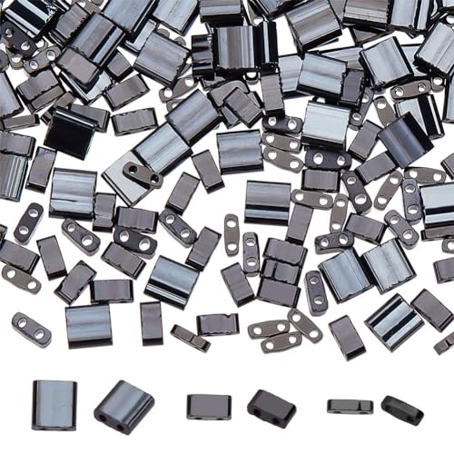 SUNNYCLUE 1 Box Mit 300 Stück 3 Stile 5 x 5 mm Tila Perlen Zwei Löcher Glasperlen Flache Quadratische Glasperlen Schwarze Japanische Abstandshalter Lose Perlen Für Schmuckherstellung DIY Basteln Mehrs von SUNNYCLUE