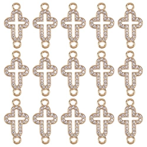 SUNNYCLUE 1 Box Mit 50 Kreuz Charm Verbindern Oster Anhänger Mit Zwei Ösen Strass Legierung Kristallpflaster Gold Hohle Anhängerglieder Für Die Schmuckherstellung Charms Armbänder Halsketten Zubehör D SUNNYCLUE 1 Box Mit 50 Kreuz Charm Verbindern Oster Anhänger Mit Zwei Ösen Strass Legierung Kristallpflaster Gold Hohle Anhängerglieder Für Die Schmuckherstellung Charms Armbänder Halsketten Zubehör D von SUNNYCLUE