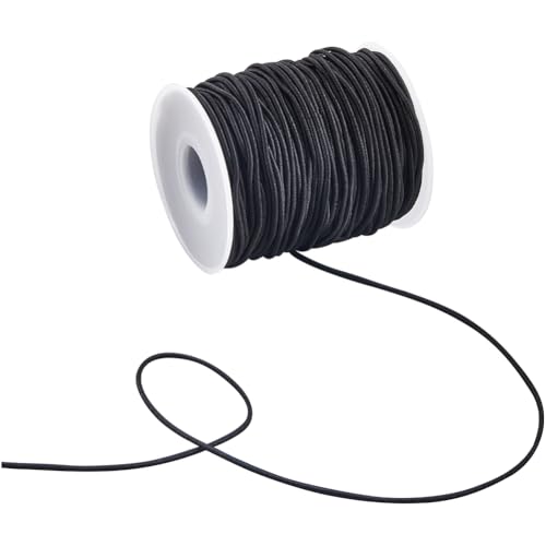 SUNNYCLUE 1 Rolle 109 Yards/100 m Schwarze Elastische Schnur Dehnbarer Armbandfaden 1.5mm Runde Perlen Dehnbarer Nähfaden Mit Spule Für Armbänder Perlen Schmuckherstellung Halsketten DIY Bastelbedarf von SUNNYCLUE