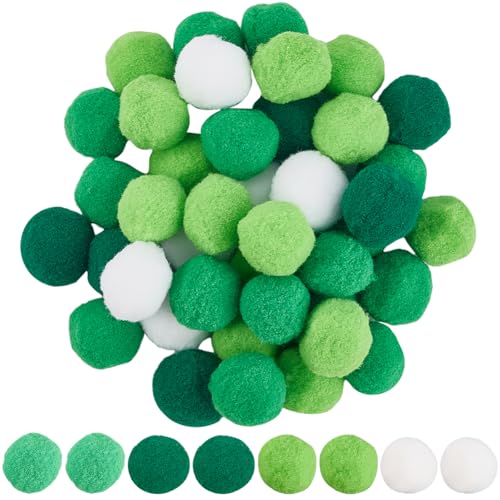 SUNNYCLUE 100 Stück Grüne Pompons Zum Basteln Pom Pom Bälle 25mm Polyester Mehrfarbig Weich Flauschig Flauschige Dekoration Runder Mini Pompon Ball Zum Basteln Kreatives Kunsthandwerk Party Heimdekora von SUNNYCLUE