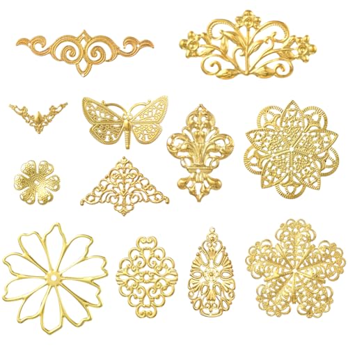 SUNNYCLUE 120 Stück 12 Stile Gold Filigran Anhänger Metall Filigran Verzierungen Bulk Floridn Hohle Schmetterlings Eckenschützer Scrapbook Album Dekor Cover Links Befunde Für Schmuckherstellung DIY Ha SUNNYCLUE 120 Stück 12 Stile Gold Filigran Anhänger Metall Filigran Verzierungen Bulk Floridn Hohle Schmetterlings Eckenschützer Scrapbook Album Dekor Cover Links Befunde Für Schmuckherstellung DIY Ha von SUNNYCLUE